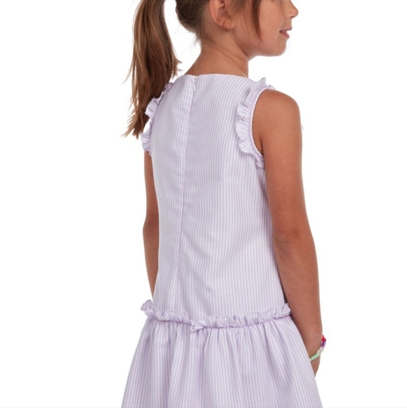 Maria Casero Other - NWT MARIA CASERO GIRLS LAVENDER STRIPED DROP WAIST DRESS